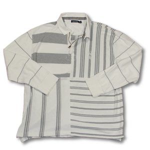 Vtg Nautica Pullover Sweater Mens Size 2XL Extra Large Grey White Half Zip